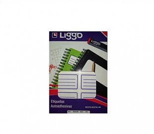 ETIQUETA ESCOLAR P/CUADERNO LIGGO AZUL 30H